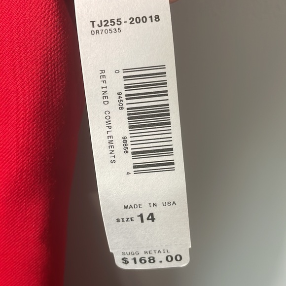 NWT Pendleton 100% virgin wool sheath dress and blazer set in size 14. RED - Picture 7 of 15
